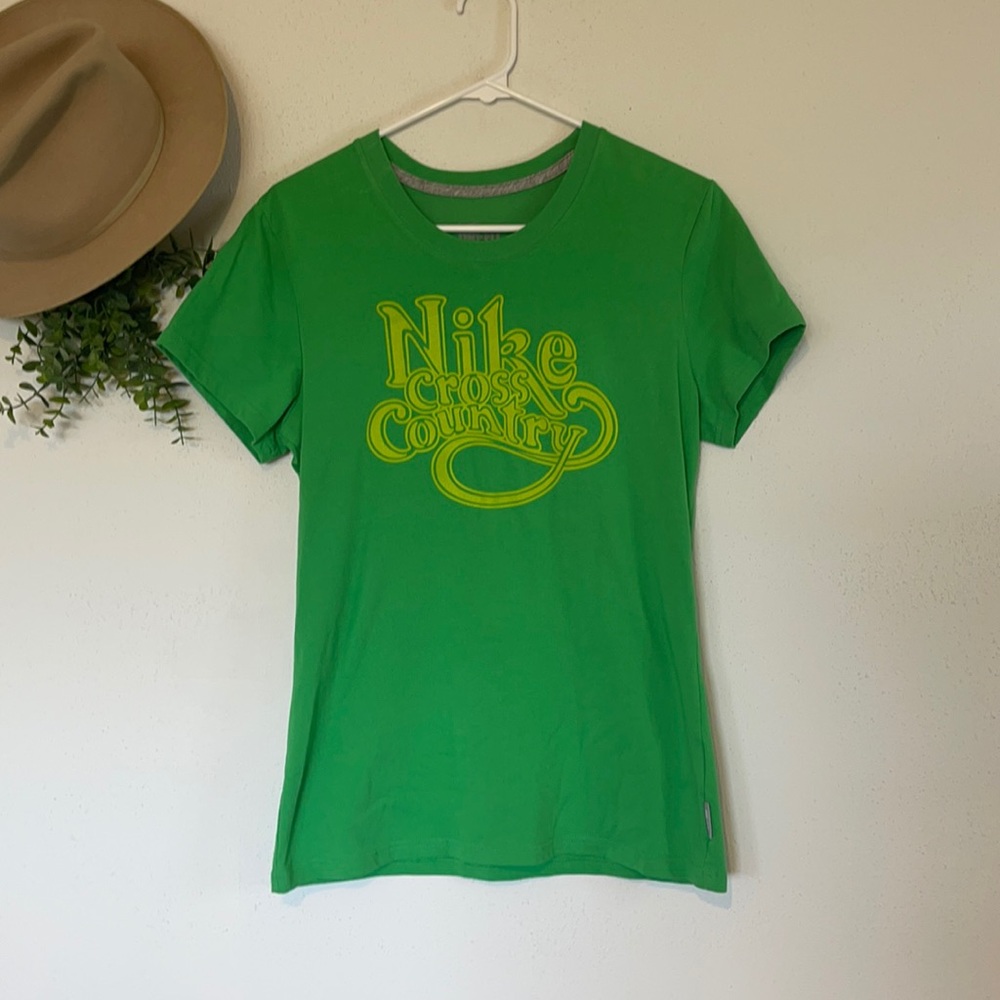 Nike Dri-Fit Cross Country kelly green Women’s Athletic Tee shirt Sz Large